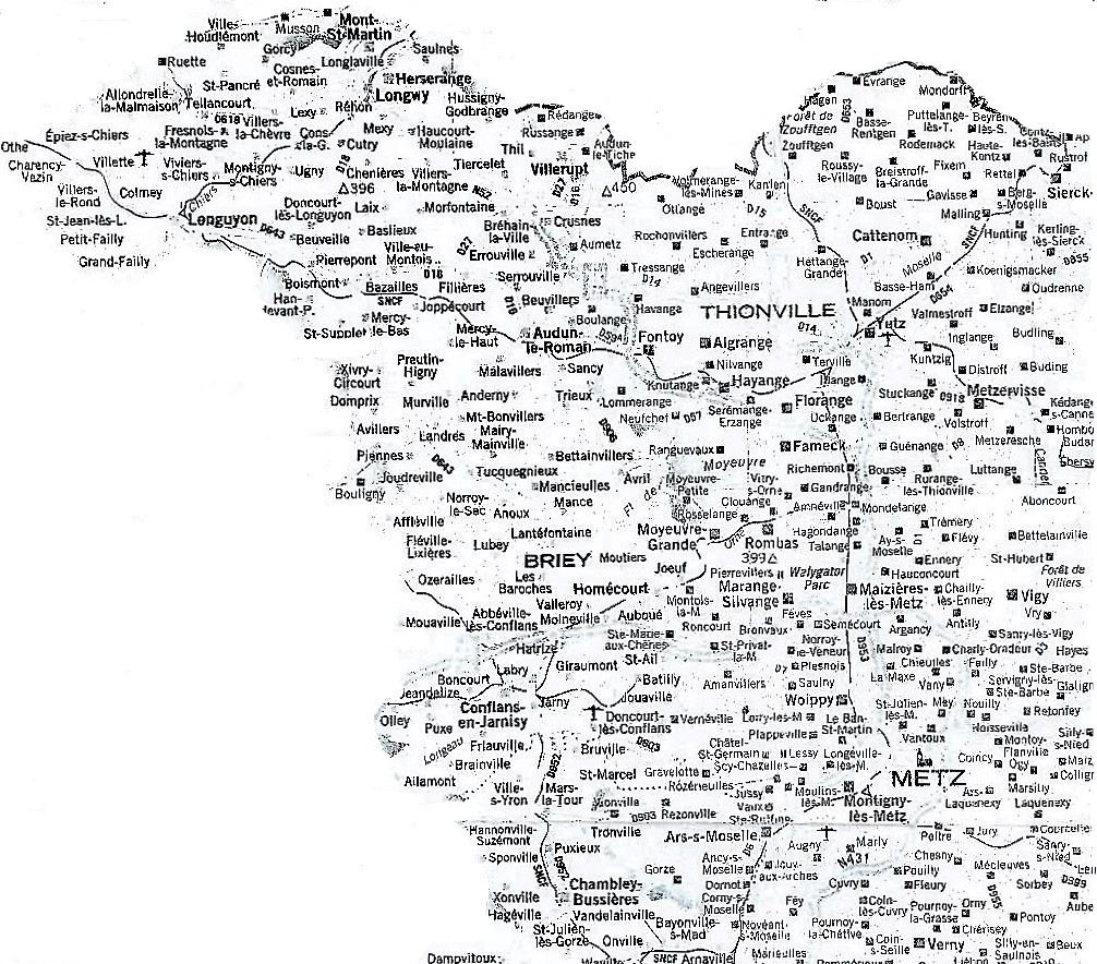 Carte du champ d'action, et secteurs de livraison